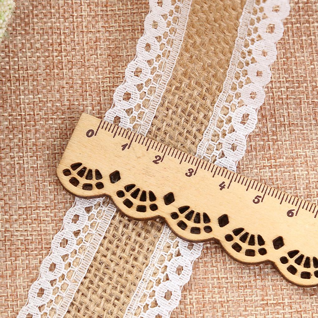 4 шт. Кружевная лента Мешковина Кружевная отделка Лента Швейные принадлежности Рулон Ручная работа Джут Двойная коса Поделки Подарки Упаковка Украшения