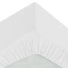 Drap housse - Coton uni - 160 x 200 cm - Blanc - Bonnet 30 cm