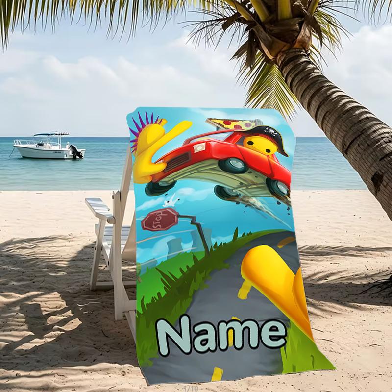 Customizable personalized beach towels Wobbly Life themed designs.Suitable for the beach, yoga, sports;ideal as beach accessories