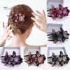 Women Elegant Flexible Rhinestone Flower Hair Clip Hairpin Claw Gift