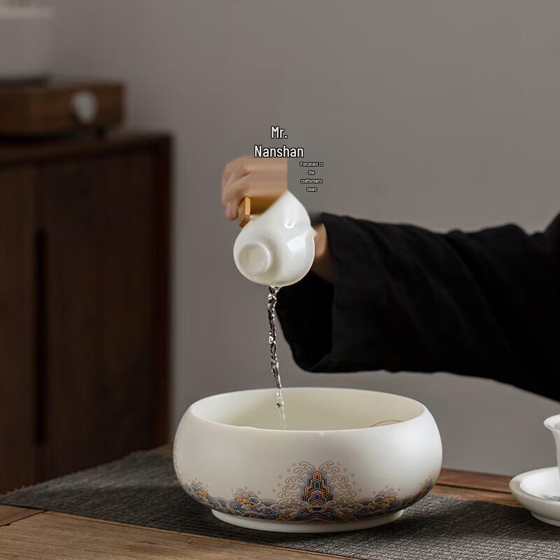 Наньшань г-н. Керамическая чаша для омывания чая (Морской и Скальный Узор)