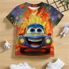 2025 Новые забавные машинки 3D принт футболки для мальчиков детские футболки для мальчиков с коротким рукавом футболка одежда для мальчиков лето