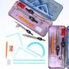 9Pcs Compass Ruler Set Multi-functional Mathematical Geometry Drawing Kit for Math Class Student Exam School Supplies