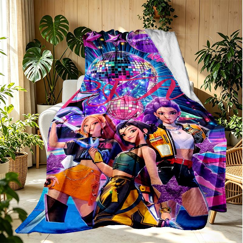 K Pattern Blanket for Home Decoration, Bed, Sofa, Car Travel, Camping, Suitable for All Seasons, Birthday Christmas Gift