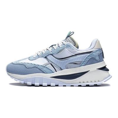 Li Ning Fang Yuan Evo износостойкие увеличивающие рост низкие спортивные повседневные туфли женские кроссовки сине-серые AGCS164-5