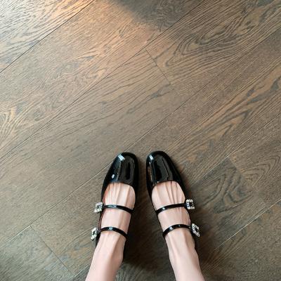 2024 2024 Весна Женские Туфли Мэри Джейн Женские 2024 Квадратный Носок Толстый Высокий Каблук Женские Элегантные Красные Балетки Женские Туфли