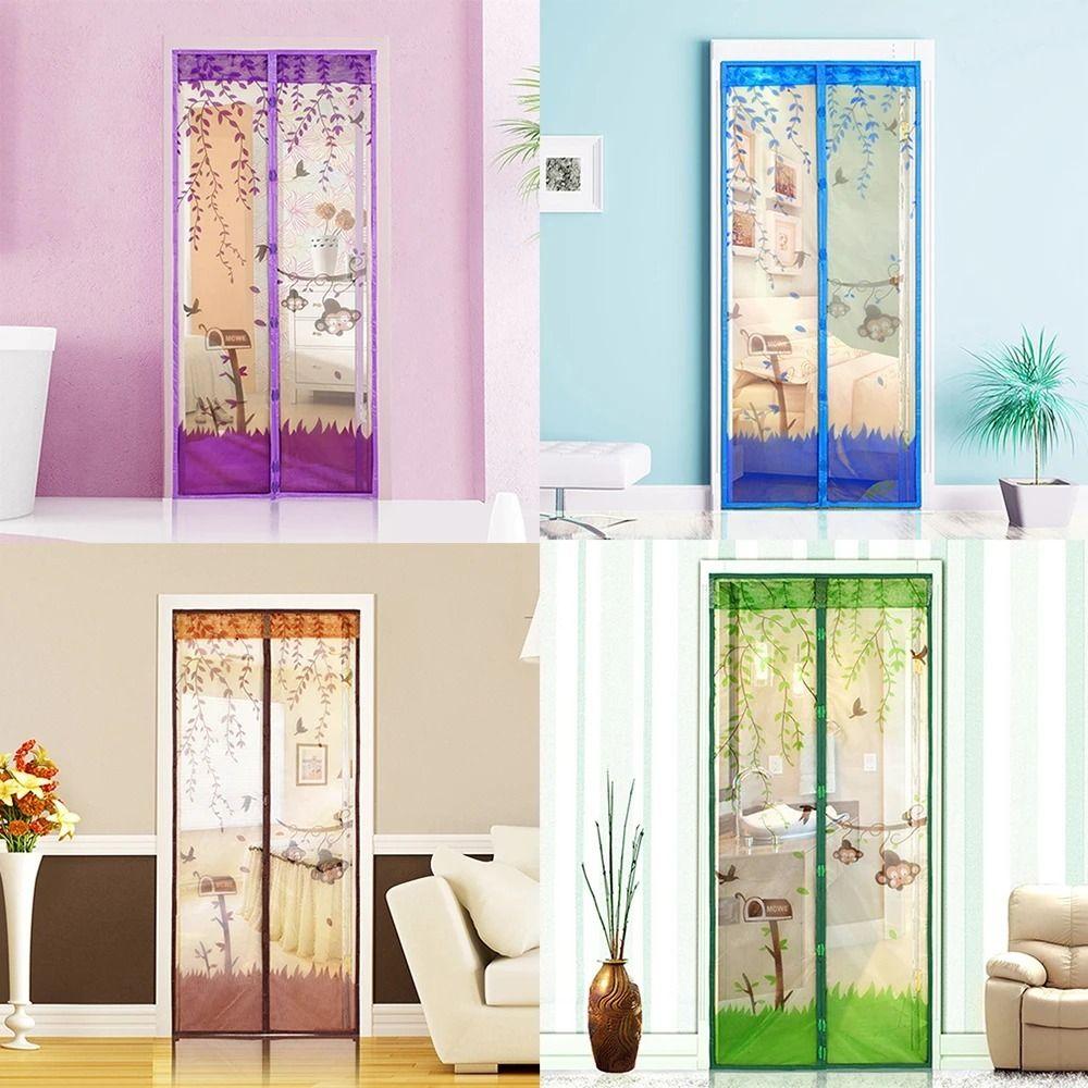 Cartoon Magnetic Door Screen Mesh Net Mosquito Net Screen Curtain Keeps Bugs Out
