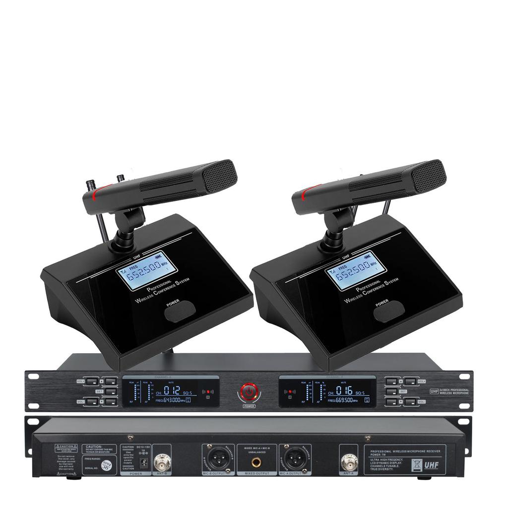 U-Band Infrared Wireless Conference Microphone Headset with Lapel Clip