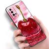 Летний чехол для телефона с фруктовой вишней для Xiaomi Redmi Note 10 9 Pro Max 10S 10T 9A 9C 9S 9T 8A 8T 8 7 Pro, мягкий черный чехол из ТПУ