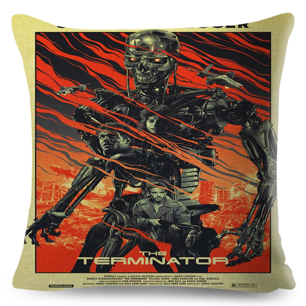 Терминатор T Cushion Чехол Декор Классический Фильм Робот Воин Наволочка Полиэстер Наволочка для Дивана Дома Автомобиля xсм
