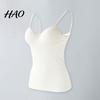 Sport Vest Padded Bra Top Spaghetti Strap Solid Color V-Neck Sleeveless Quick Drying Sling Slim Fit Sexy Bottoming Underwear for Women Tank