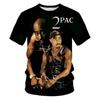 Новая футболка Харадзюку Мужская футболка Мода 2pac Графические футболки Хип-хоп Мужские футболки Летние топы Футболки Мужская дизайнерская одежда