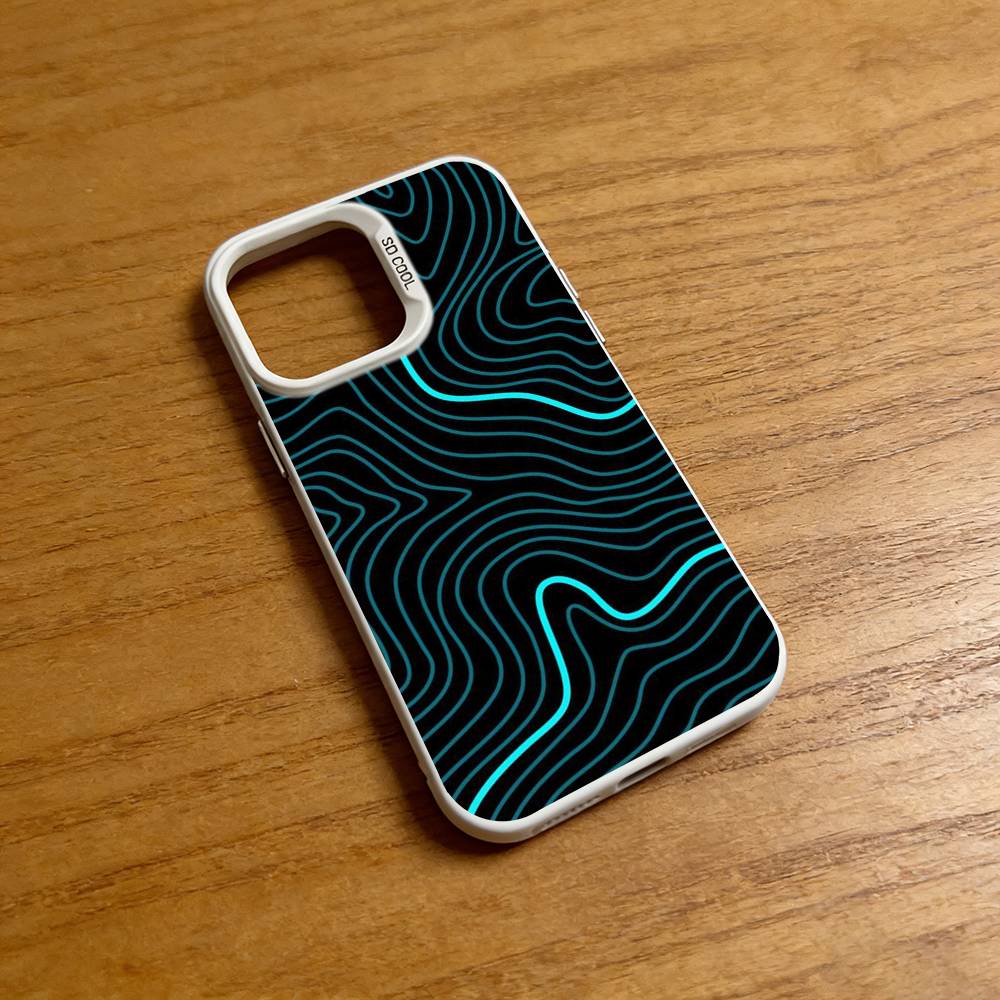 Geography Contour Line Phone Case for iPhone 17 16 Pro Plus 15 14 13 Max Mini 12 11 X XS Air Fashion Bumper
