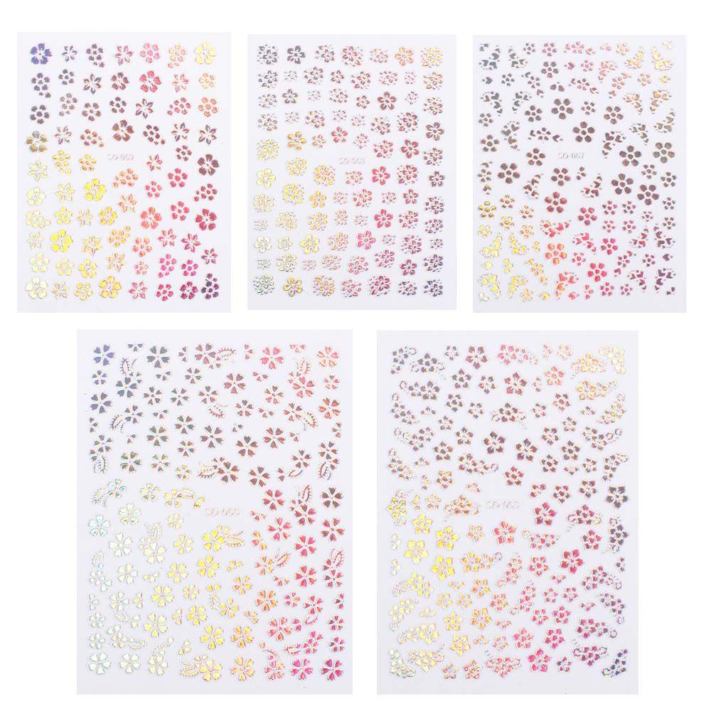 Nail Accessories Laser Nail Sticker Nail Art Decoration Flower Nail Sticker Holographic Nail Decals
