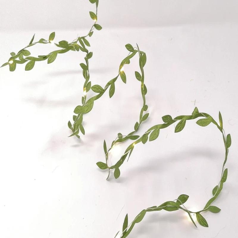 Гирлянды с зелеными листьями - Рождественские украшения - Рождественская гирлянда - Декор спальни - Украшения для свадебного стола - Гирлянды для домашнего декора