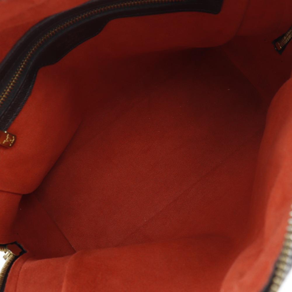 Louis Vuitton Triana Handbag N51155 Brown Damier Canvas Women Used