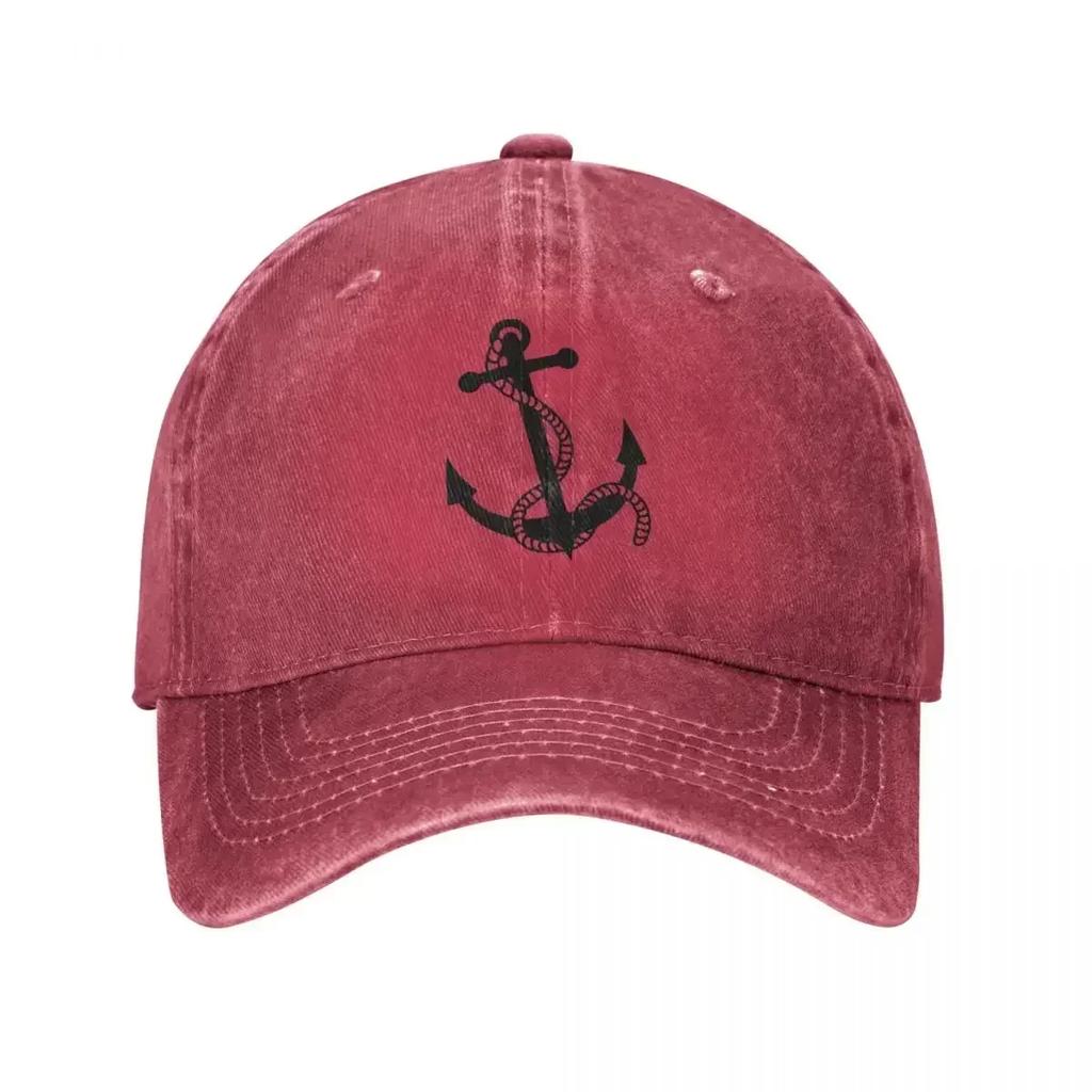 Vintage Anchor Baseball Cap Unisex Distressed Denim Headwear Outdoor Workouts Hats Cap