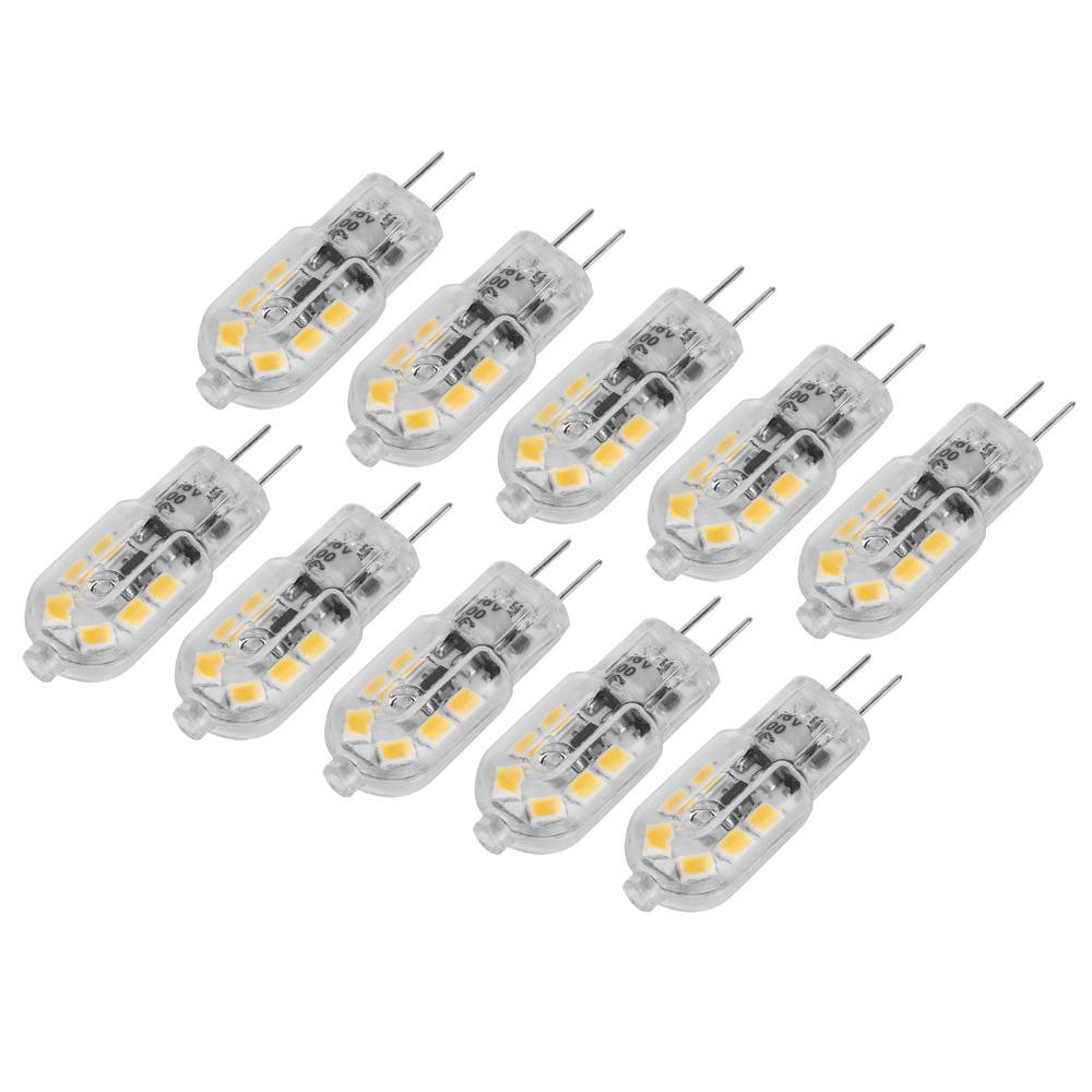 10PCS Warm White Bi Pin Bulbs 1.2W LED Light Bulb Durable G4 LED Bulbs Ceiling Lamps