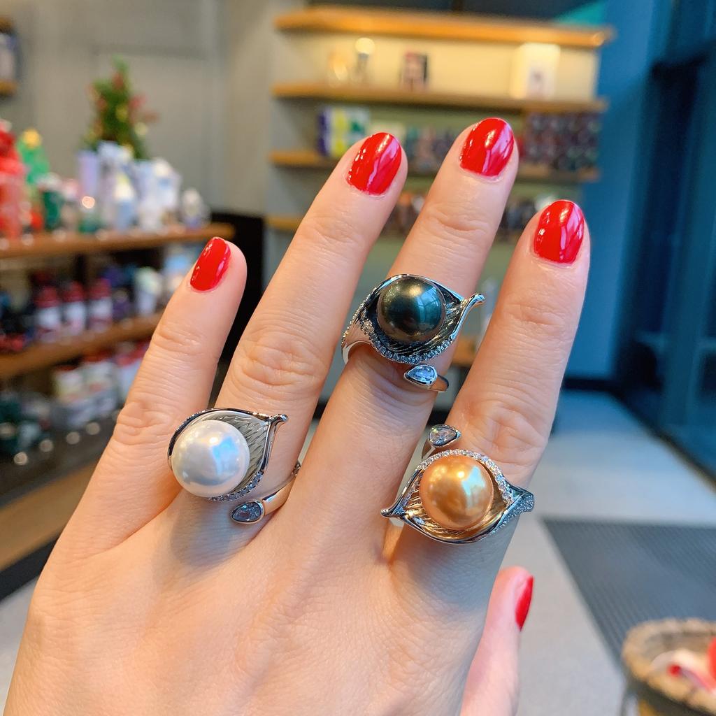 Желаю Ao Fritillary Pearl Женское кольцо Модное Креативное ювелирное изделие Регулируемое кольцо для руки Модное