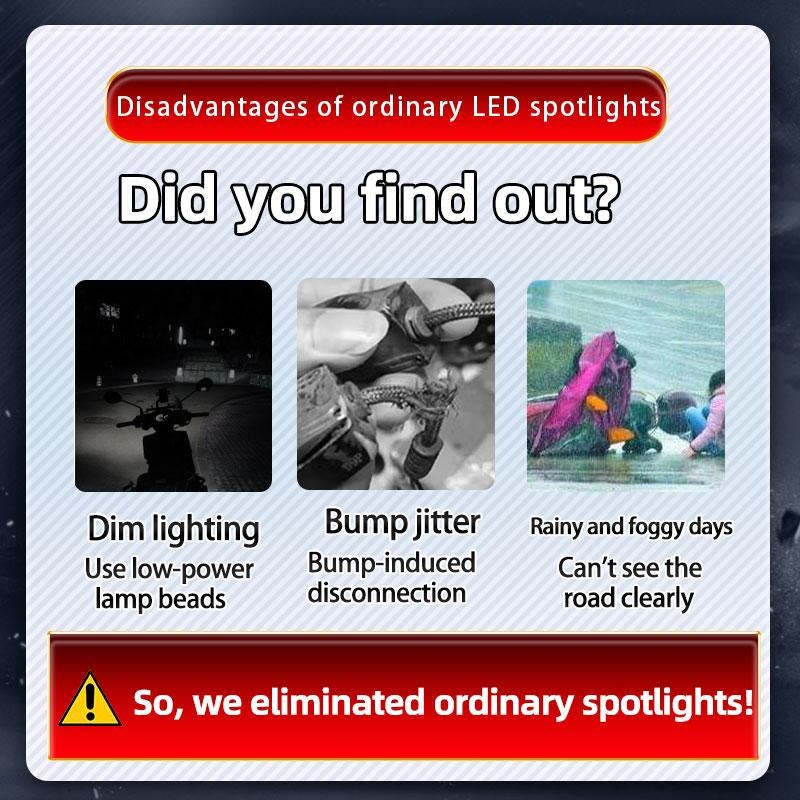 1/2 шт., 4 линзы, двойной цвет, прожекторы для мотоциклов, светодиодные фары, четыре глаза, дальний и ближний свет, водонепроницаемая внешняя противотуманная фара 12 В