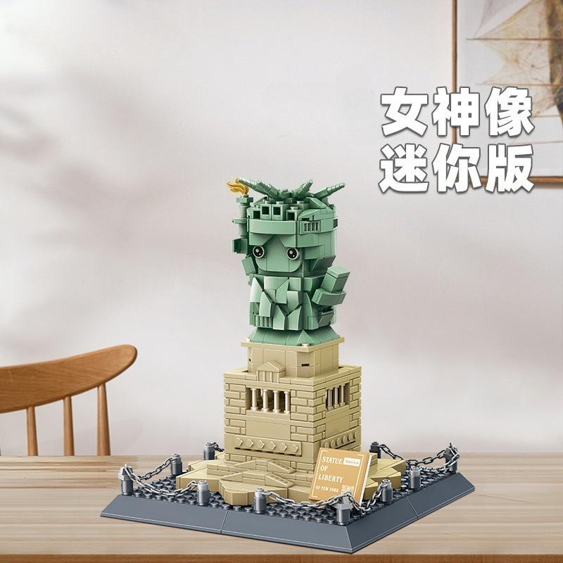 Three-Dimensional Model Q-Version Goddess Small Particle Assembly Building Block Desktop Ornament Educational Toy Children Gift