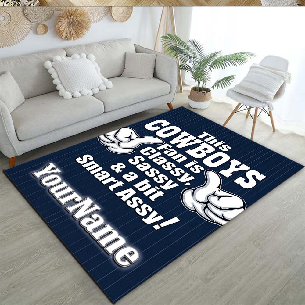 Dallas Personalized Text Floor Mat Perfect for Balcony Study room Decorate room Hallway Anti-slip Rug Office home decor Best for Christmas