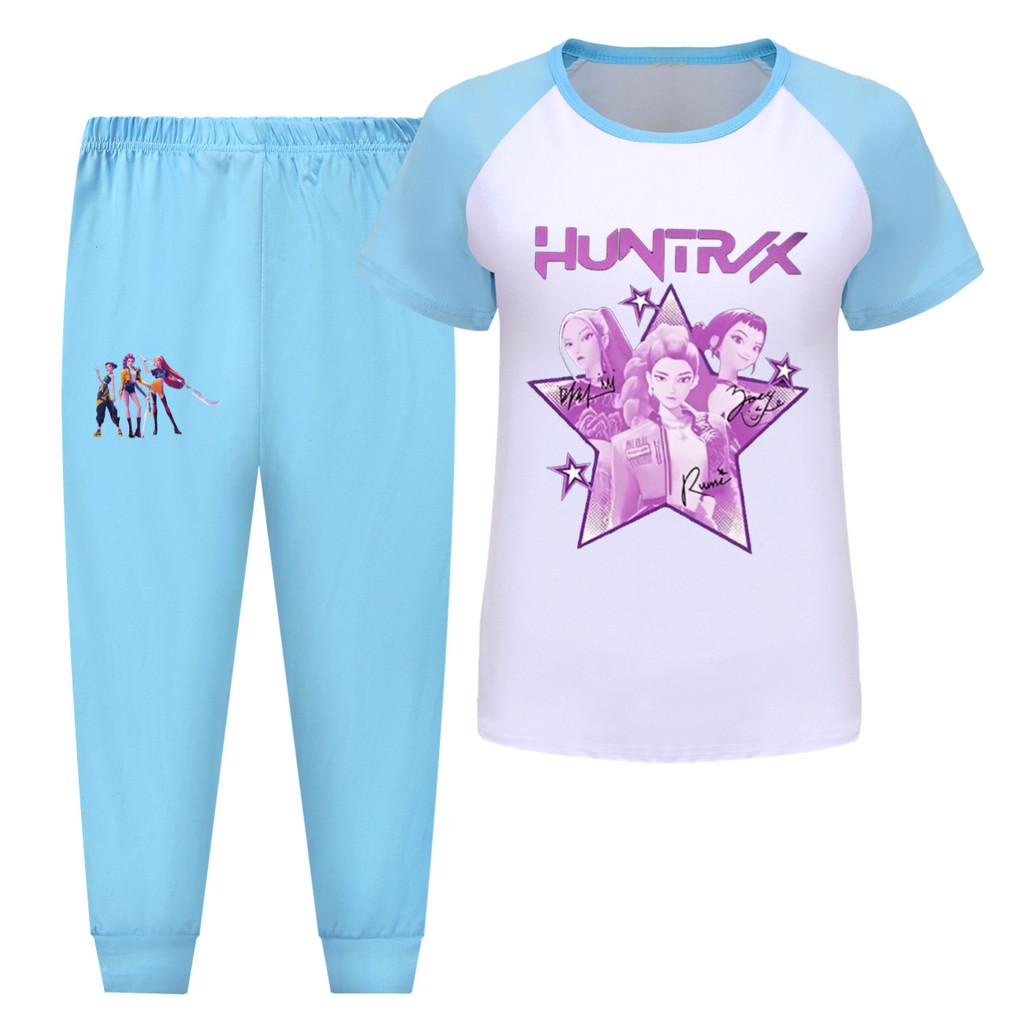 5034 Детский набор одежды для девочек Rumi Zoey Mira с принтом охотников: футболка, брюки