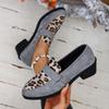 Модные женские туфли-лодочки Весна Осень Модные повседневные туфли на среднем каблуке с острым носком с леопардовым принтом Женская удобная обувь слипоны для женщин
