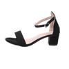 Women's Sandals Suede Ankle Buckle High Heels Fashion Women Shoes Comfort Pumps Open Toe Sandalias Black Casual Heeled Sandals