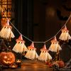 Spooky But Sweet Festival Props LED Ghost String Lights for Halloween Decorations, Cute Hanging Gauze Lamps Indoor Outdoor Decorations with Warm White