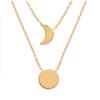 [Q8491] - Gold Plated Necklace 'Sun Moon' Gold - 40 and 44 Cm