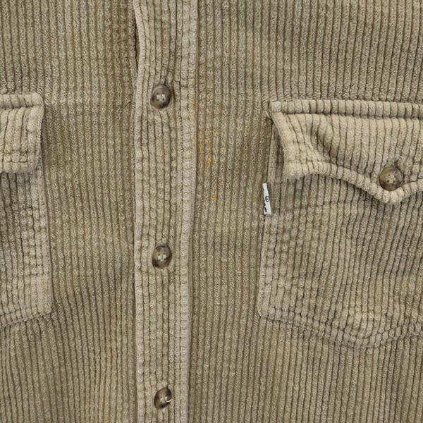 Levi's Сделано в Италии Вельветовая рубашка с длинным рукавом L Хаки Мужская Б/у