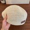 Japanese Style Weave Hat Vintage Crochet Knitted Cap Elegant Hollowed Out Beret Hat  Spring