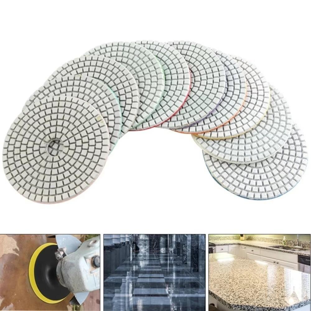 8/12/16PCS 4 Inch Polishing Grinding Discs Wet Dry Use Wet Polishing Discs Concrete Grinding