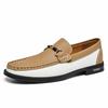 Men's Comfortable Breathable Hollow Out Driving Shoes Spring Summer New Cow Leather Shoes Business Style Slip-On Casual Loafers