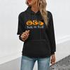 Autumn and Winter Women's Sweatshirt Hooded Casual Halloween Pumpkin Pullover Sweatshirt Long Sleeve Top