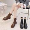 Fashion Leather Snow Boots for Women  New Waterproof Warm Plush Woman Shoes Punk Style Elegant Comfortable Cotton Booties