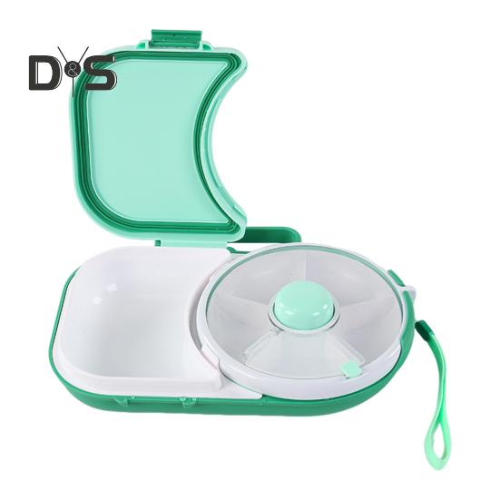 Вращающийся контейнер для закусок с крышкой, вращающийся набор, портативная коробка для конфет для детей, конфетный столик, тарелка для дыни, герметичная коробка для закусок для дома, офиса, школы, пикника