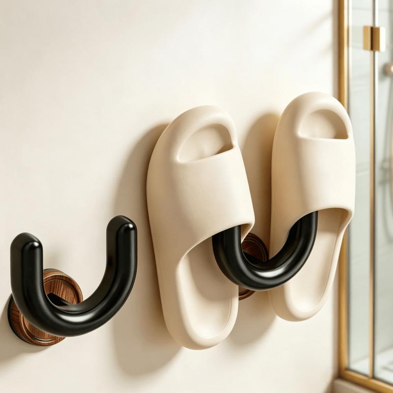 Suction Cup Slipper Rack with Towel Hook