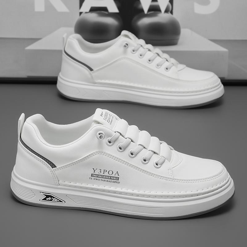 2026 Крутая мужская обувь Кожаные повседневные кроссовки Дышащие для ходьбы Слипоны на платформе Мужские балетки Обувь на резиновой подошве