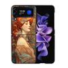 Exquisite Women's Loish Style Flowers Phone Case For Samsung Z Flip 7 6 5G Galaxy Z Flip4 Z Flip5 Z Flip3 Coque Black Hard PC Sh