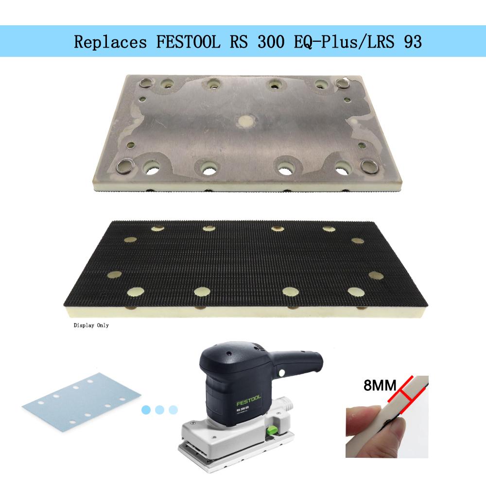 93*178mm Backup Plate 8 Holes Sanding Pad Hook and Loop Double Insulated Replaces Festool RS 300 EQ-Plus/LRS 93 Sanders Grinder