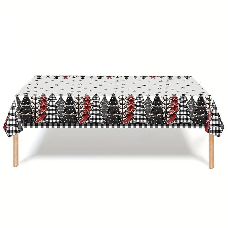Рождественская одноразовая пластиковая скатерть с рисунком уродливого свитера с изображением пряничного человечка и оленя, водонепроницаемая, маслянистая, для вечеринки