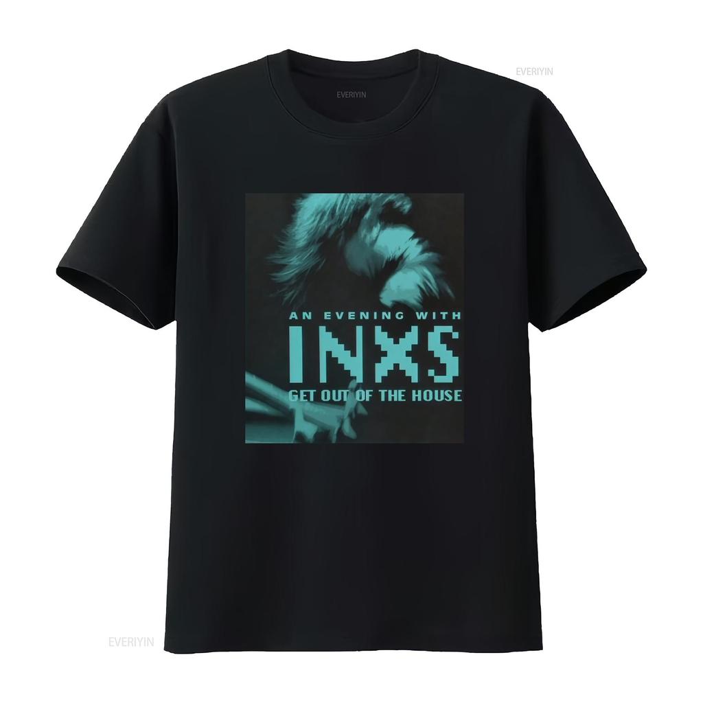 Rare INXS Vintage Concert T Shirt An Evening With Get Out Of The House Design All Sizes Black FN036 vintage Washed Casual