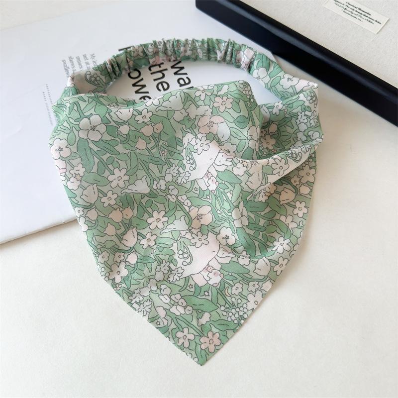 Элегантный принт Цветочный треугольный платок повязка на голову модный шифоновый тюрбан повязка на голову бандана для девочек и женщин аксессуары для волос