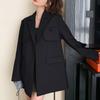 Черный пиджак для женщин, весна и осень, новая корейская версия, маленький, ниша, маленький костюм