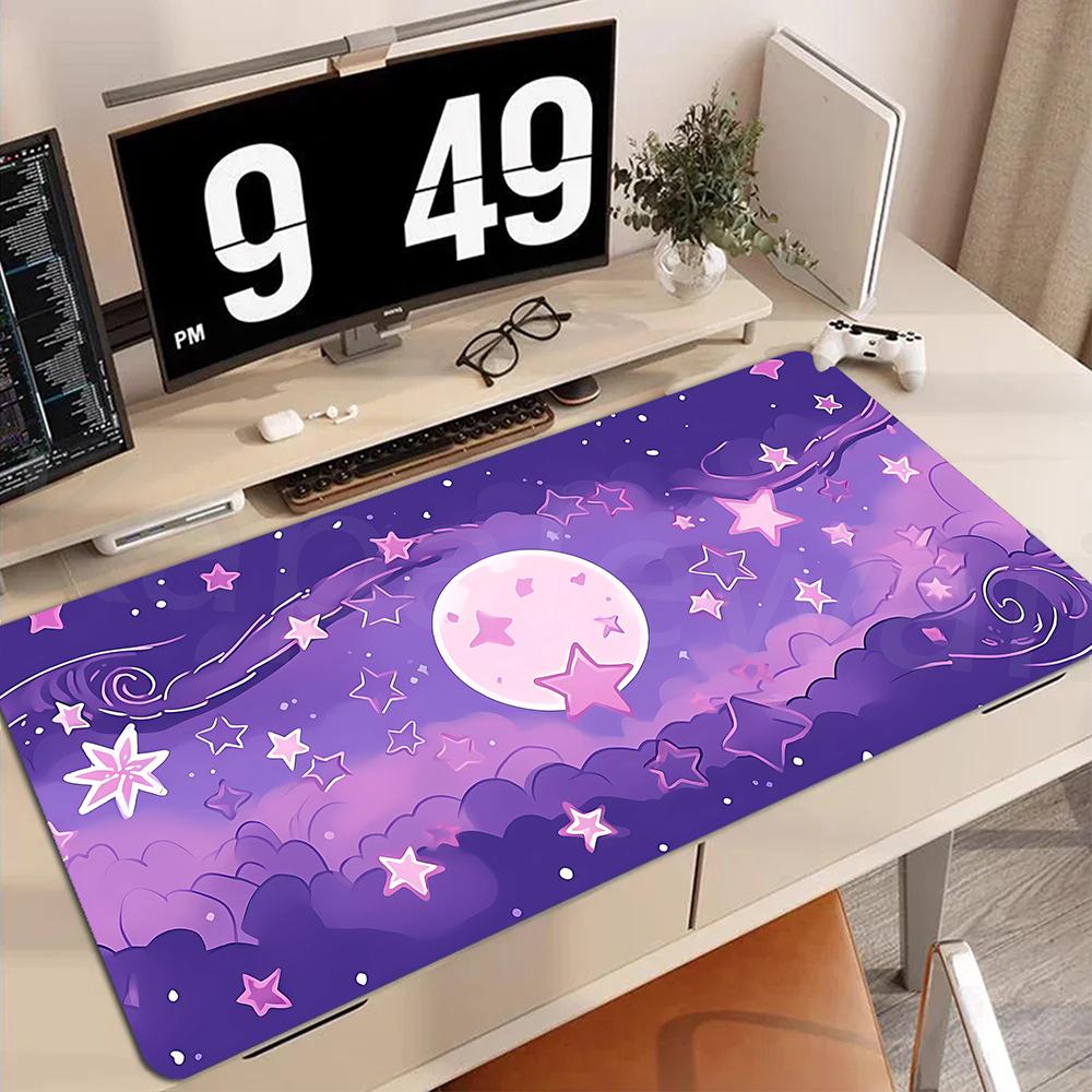 Mousepads Kawaii Anime design Mouse Pad Colorful Clouds Pink Computer Desk Mat Rubber Carpet pc Gaming mat maus pad