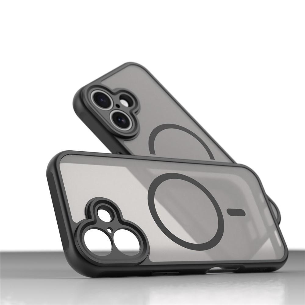 Matt Case for iPhone 17, for MagSafe, reinforced, matte with black frame