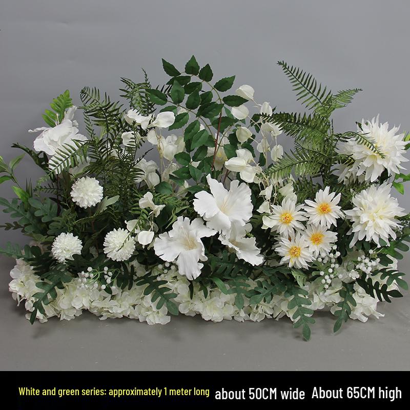 Wedding Aisle Floral Arrangement: Artificial Flower Basket & Row Decoration