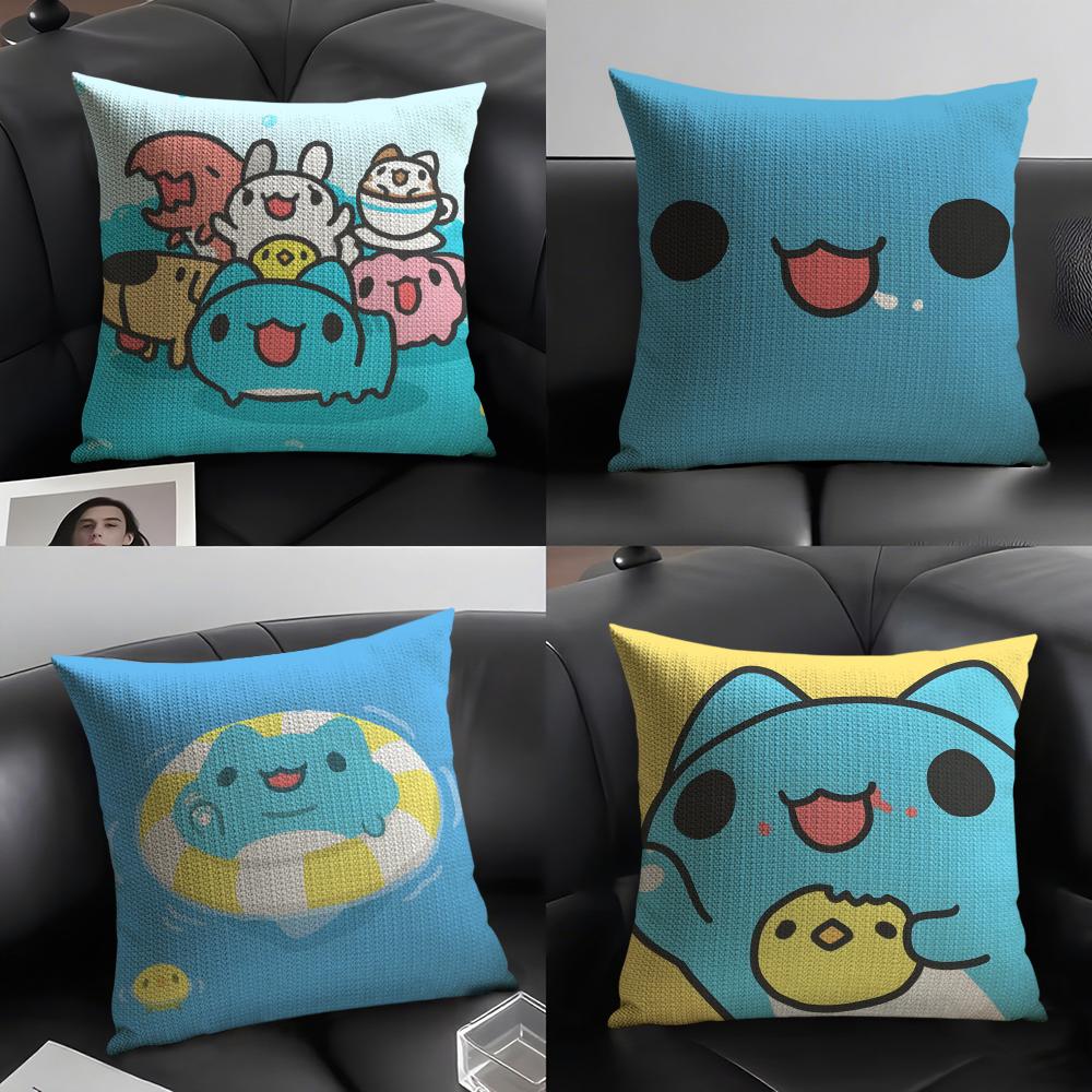 BBugcat CapooS Cute Cushion Cover Natural Linen Organic Fabric DoubleSided Printing Sofa Home Decor Gift Pillow Case